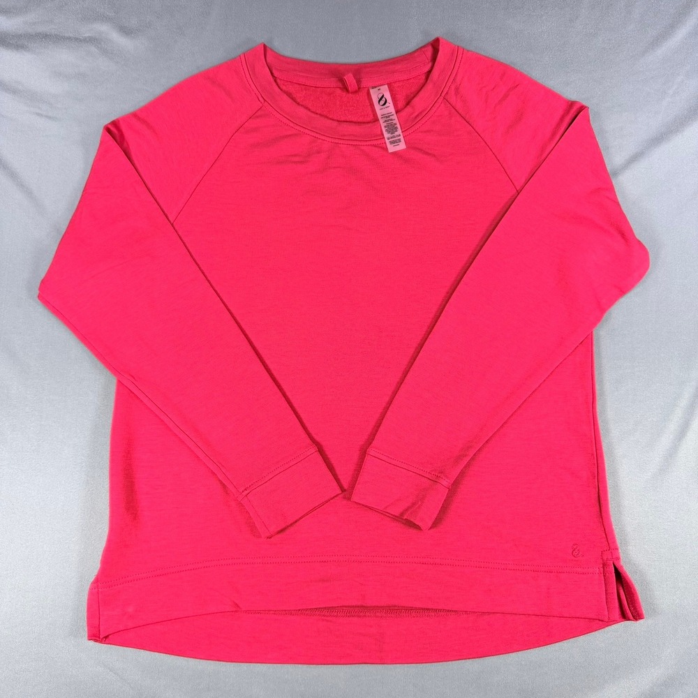 Lou‎ & Grey Womens M Pink Rayon Acrylic Spandex Crewneck Raglan Soft Sweatshirt